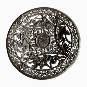 Historicist Mythological Cast Iron Bowl with Openwork Decor, 1880s