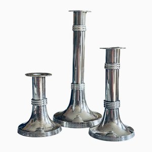 Lambert zugeschriebene versilberte Luise Kerzenständer, 1960er, 3er Set