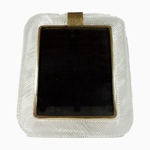 Miroir de Table Art Déco en Verre Murano Tordu de Venini, 1930s