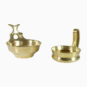 Bols Sculpturaux Modernes en Laiton par Esa Fedrigolli, Italie, 1970s, Set de 2