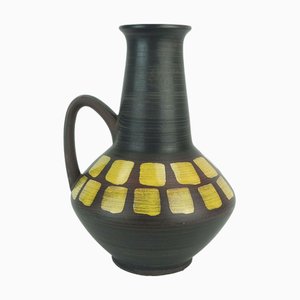 Vase Modèle 1507-27 en Céramique Vernie Marron, Noire et Jaune de Carstens Tönnieshof, 1960s