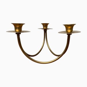Candelabro danés vintage de latón, años 70