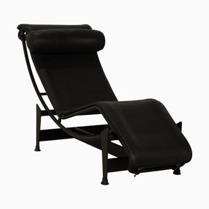 Bauhaus LC 4 Chaise Lounge in Black by Le Corbusier for Cassina