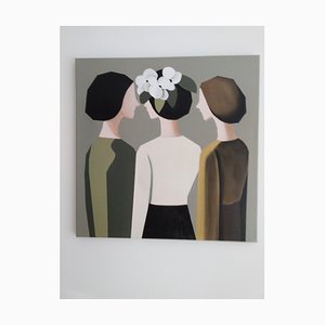 Bryan Houessou Koffin, The Conclave, Acrylic Painting on Canvas