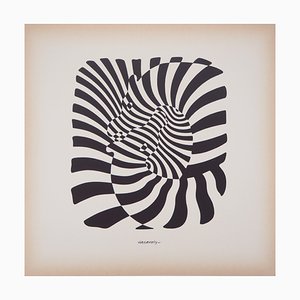 Victor Vasarely, Couple of Zebras, Original Silkscreen Print