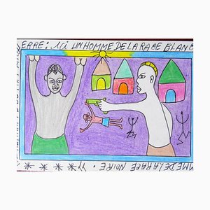 Frédéric Bruly Bouabré, Figures, 2009, Ink and Coloured Pencil Drawing