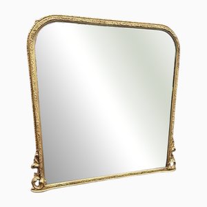 Grand Miroir Antique Doré, Angleterre, 19ème Siècle