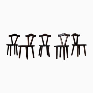 Rustic Dining Chairs, France, 1950s, Set of 2