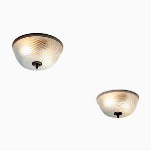 Flush Mount Lights attributed to Fontana Arte, Italy, 1950s, Set of 2