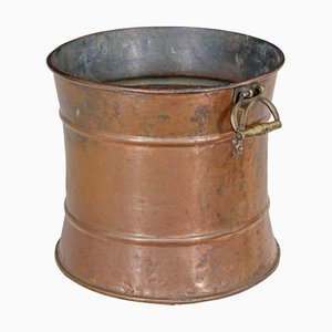 Viktorianischer Abfalleimer aus Kupfer & Messing, 19. Jh.