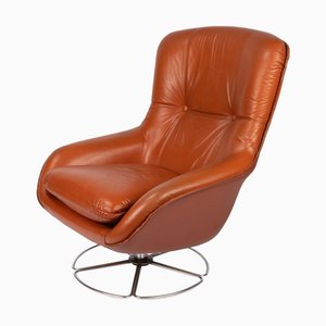 Fauteuil Pivotant en Cuir, 1970s