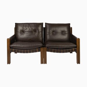 Ledersofa von Ton, 1980er