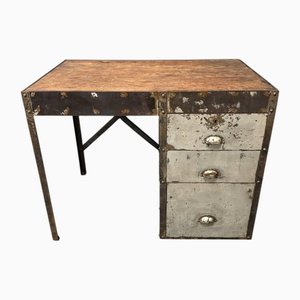 Industrial Iron Desk with Three Drawers