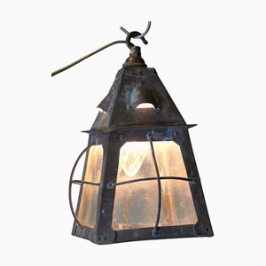 Arts and Crafts Handgeschlagene Flur Laterne aus Kupfer, 1900er