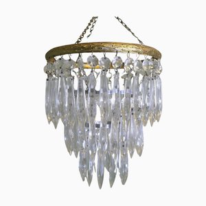 Lampadario a cascata in cristallo, anni '60