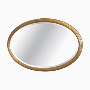 Grand Miroir Ovale Doré, Italie, 1900s