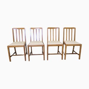 Arts and Crafts Oak Dining Chairs, 1900s, Set of 4
