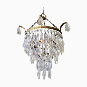 Lustre Cascade à 3 Niveaux en Cristal, 1920s