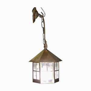 Petite Lanterne à Suspension en Laiton, 1930s