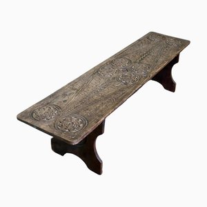 Siège de Fenêtre Gothique en Chêne Sculpté
