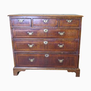 Commode à Tiroirs en Noyer Marqueté et en Bois de Satin, 18ème Siècle