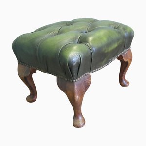 Otomana Chesterfield de nogal y cuero, años 60