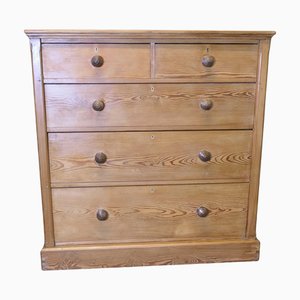 Grande Commode Victorienne en Pin Rayé