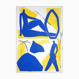 Alberto De Blobs, Figures at the Beach, Acrylic on Paper, 2024-2025