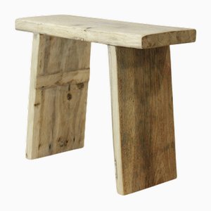 Vintage Rustic Square Elm Stool