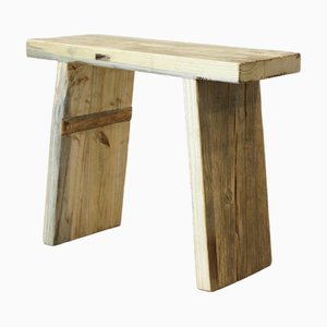 Vintage Rustic Square Elm Stool