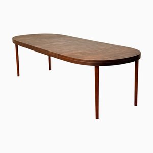 Large Oval Dining Table in Walnut from Skaraborgs Möbelindustri, Tibro, Sweden, 1950s-1960s