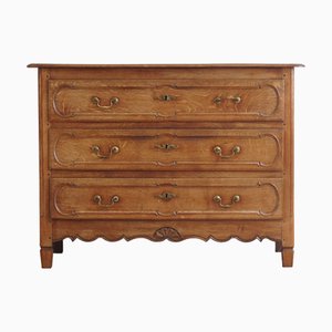French Louis XV Chest of Drawers with Oak with Carvings