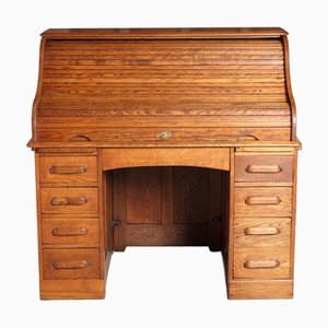Rolltop Schreibtisch aus englischer Eiche, 1910er