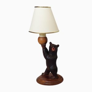 Black Forest Linden Table Lamp, 1920s