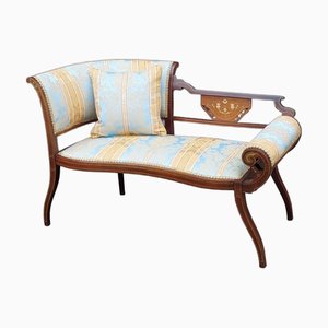 Edwardian Mahogany and Inlaid Chaise Longue