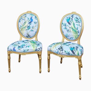 Chaises Fautiel Antiques en Bois Doré