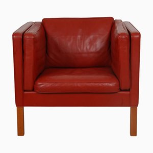 Poltrona nr. 2334 in pelle rossa di Børge Mogensen, inizio XXI secolo