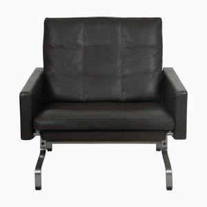 PK31 Lounge Chair in Brown Leather by Poul Kjærholm, 1980s