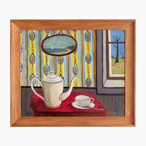 Raymond Boissy, Innenszene, Ölgemälde auf Leinwand, 20. Jh., gerahmt