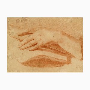 D'après Pierre Thomas Le Clerc, Etude à La Main, XVIIIe Siècle, Dessin à la Craie