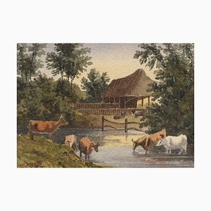 William James Müller, Vacas, Acuarela