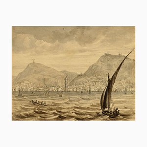 Eventualmente James Holland OWS, Zante dal porto, Grecia, 1830, acquerello