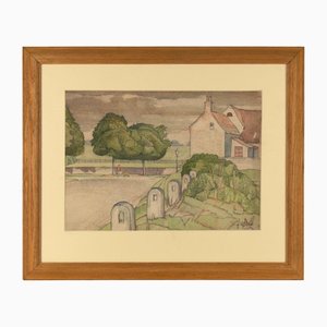 James Walker Tucker, Boundary Stones, 1930s, Watercolour