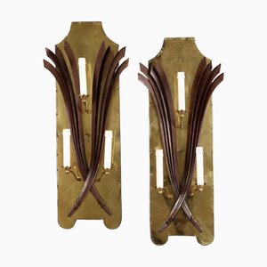 Wall Lights in Wrought Iron, Set of 2