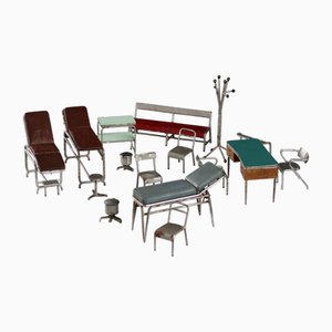 Miniature Reproduction of Furniture for a Medical Office, Set of 16