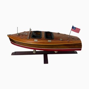 Miniature Motorboat in Various Woods, Metal and Lacquer from Chris Craft, Usa, 1950