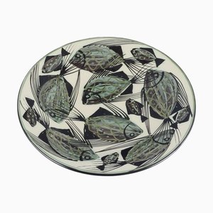 Large Ceramic Dish with Fish Motif by Astrid Tjalk for Kähler
