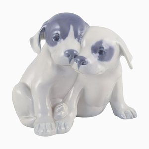 Porcelain Figurine of Two Pointer Puppies from Royal Copenhagen, 1930s