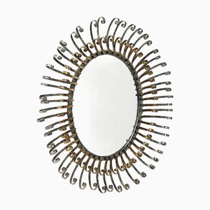 Mid-Century Modern Sunburst Mirror in Brass, 1960