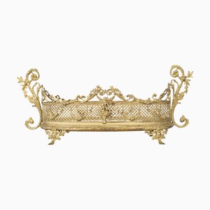 Cuenco Napoleón III de latón dorado y cristal, siglo XIX